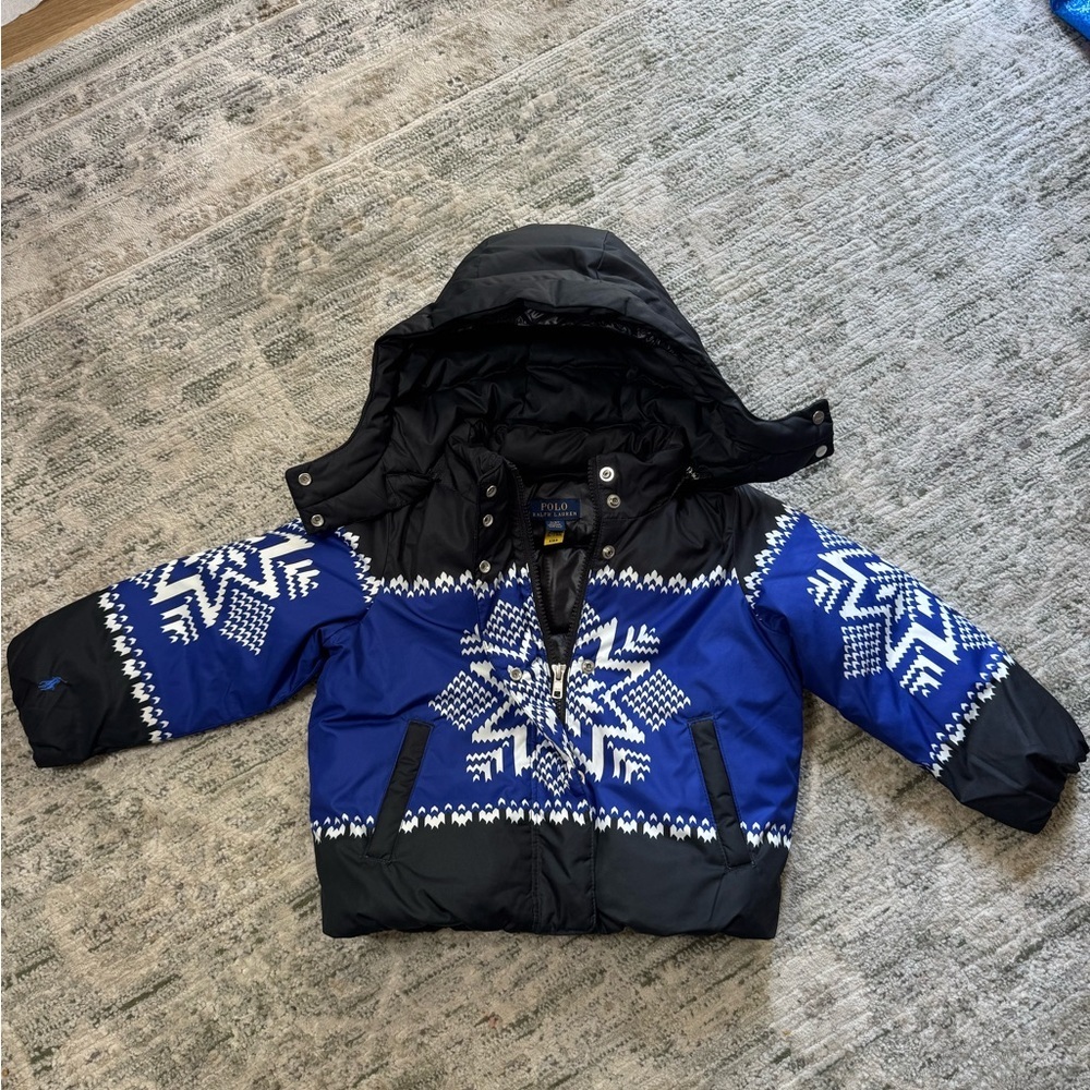 Polo by Ralph Lauren Blue and Black Puffer Jacket